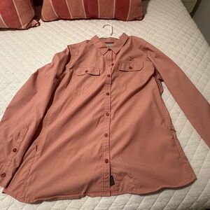 L.L Bean button up top pink salmon size XL